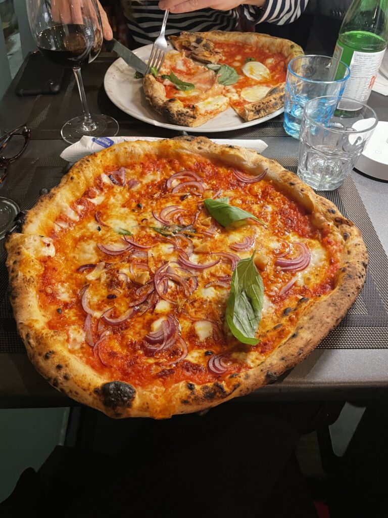 Pizza at Pizzeria Daniele in Milan, Italy