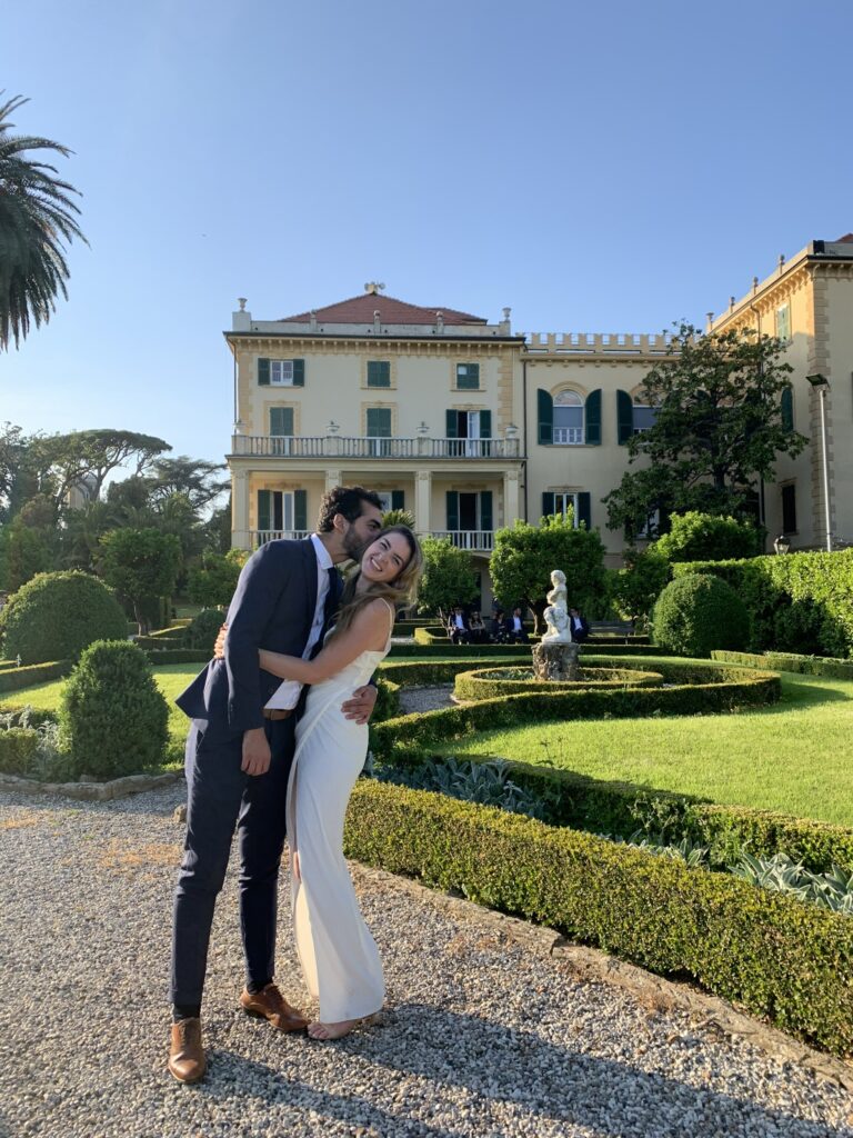 Meghan in Lerici wearing a dress from Moscova District Market